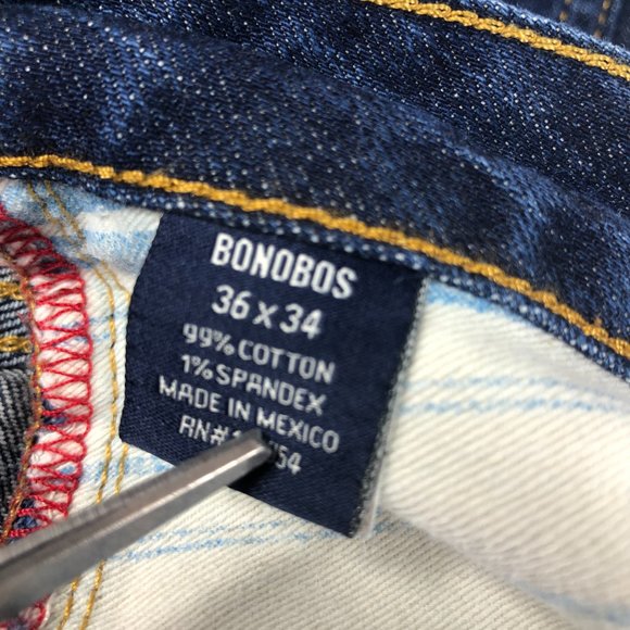 Bonobos Jeans Men's 35 x 33* Slim Straight Leg Blue Fade Stretch White Oak Denim - Picture 8 of 16